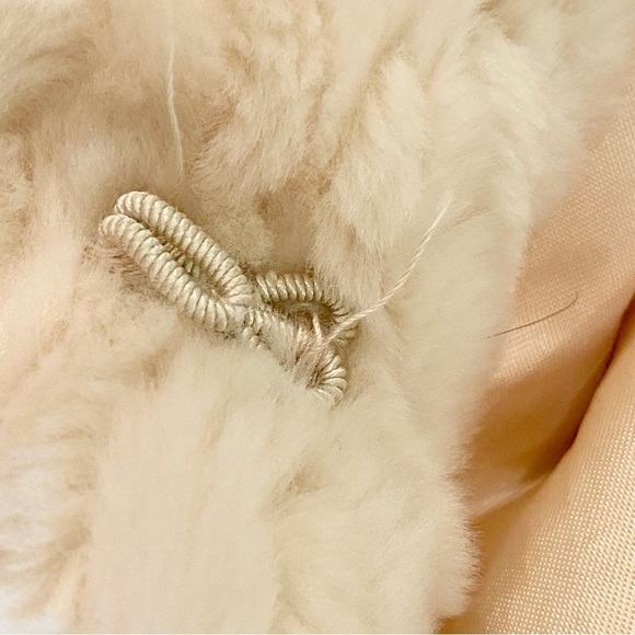 Vintage faux fur swing Coat winter white cream Le Coat by Tissavel France Sz M - Picture 10 of 13